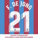 F. De Jong 21 (OFFICIAL FC BARCELONA 2021/22 LA LIGA HOME NAME AND NUMBERING)
